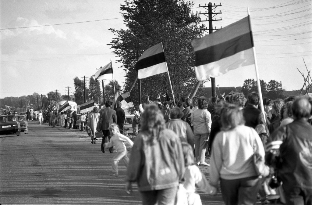 The Baltic Way (1989), a peaceful human chain across the Baltics, demonstrating how mass coordination and civic trust preceded Estonia’s later digital transformation.